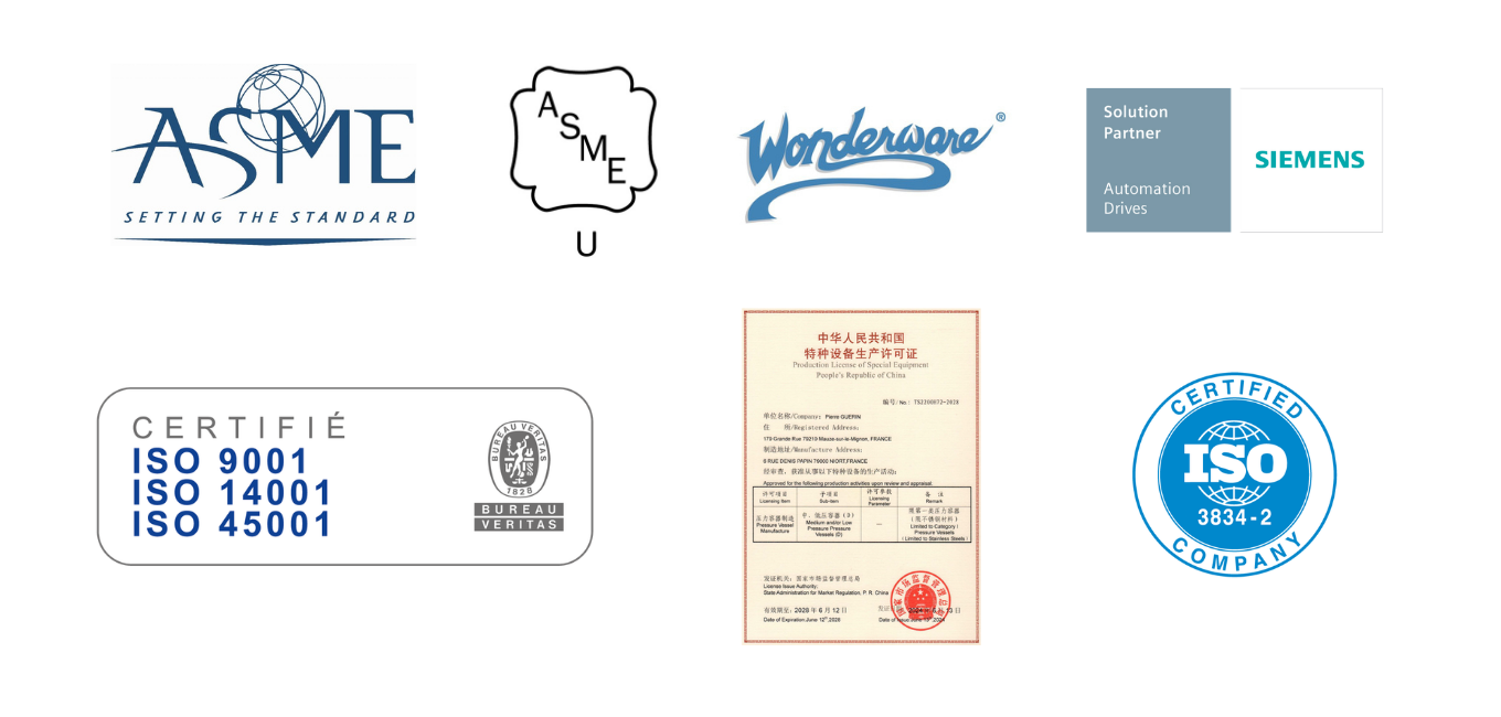 Aperçu des différentes certifications obtenues par Pierre Guérin